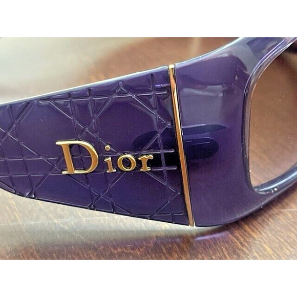 Pre-loved CD DIOR Cannage 2 KTKJN 115 Sunglasses Shield Wraparound Purple Italy - Picture 2 of 12